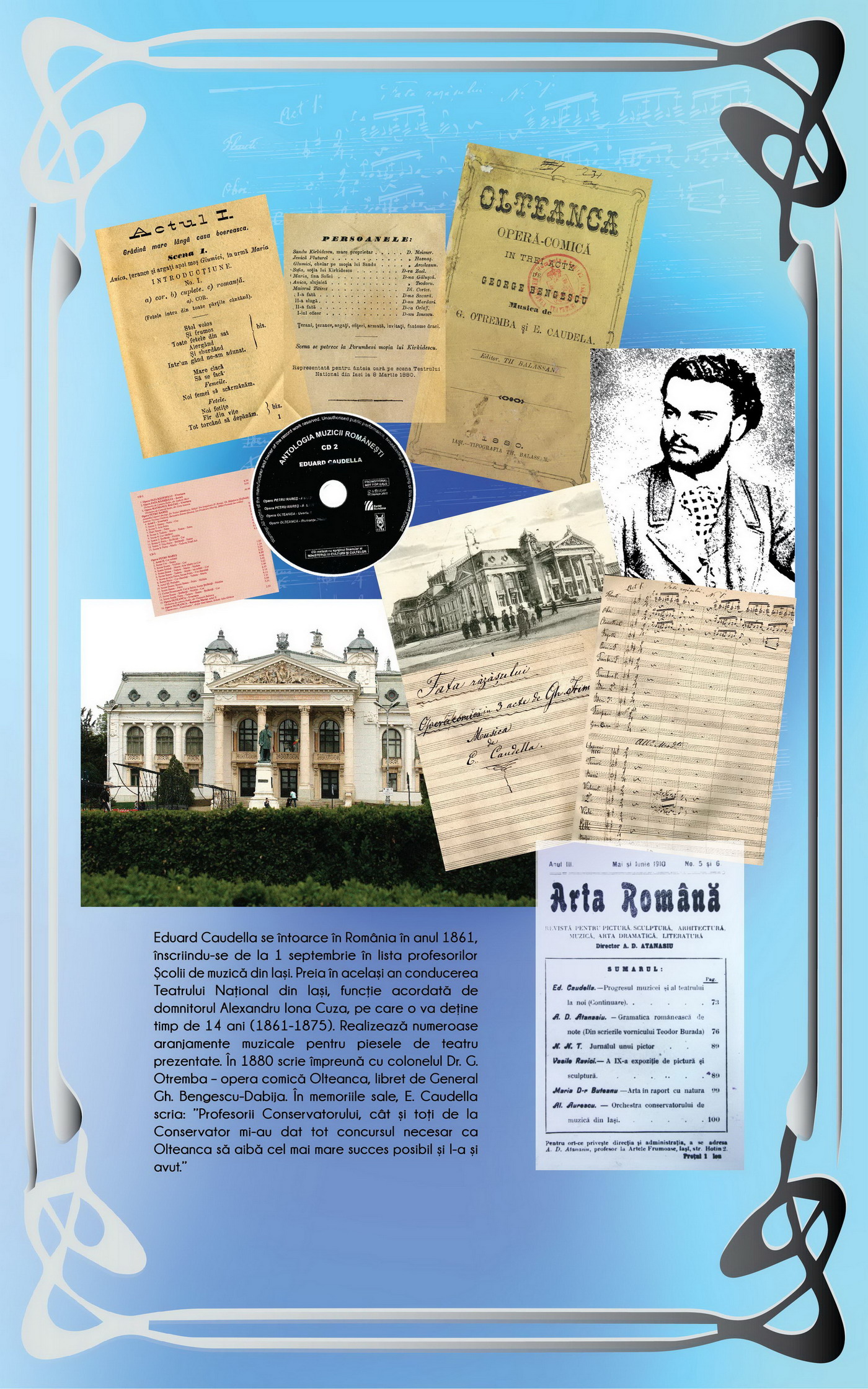 4.  Întoarcerea în țară – dirijor al Teatrului Național din Iași (1861-1875)